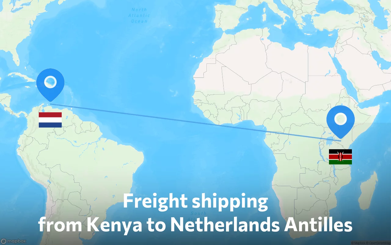 Shipping route from Kenya to Netherlands Antilles