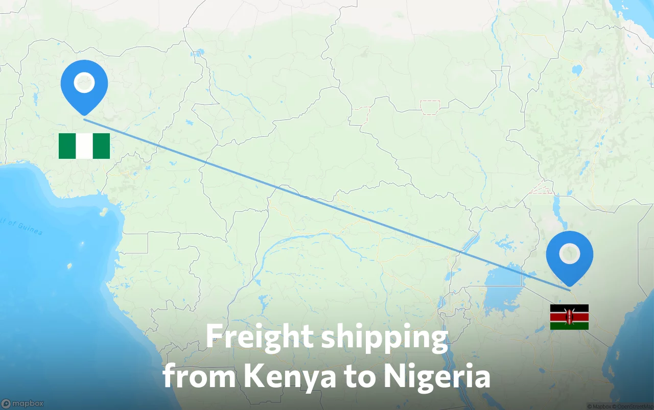 Shipping route from Kenya to Nigeria
