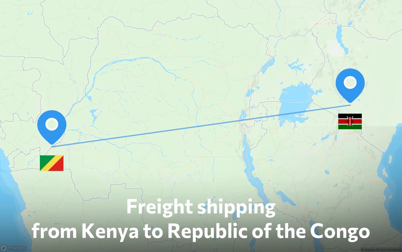 Shipping route from Kenya to Republic of the Congo