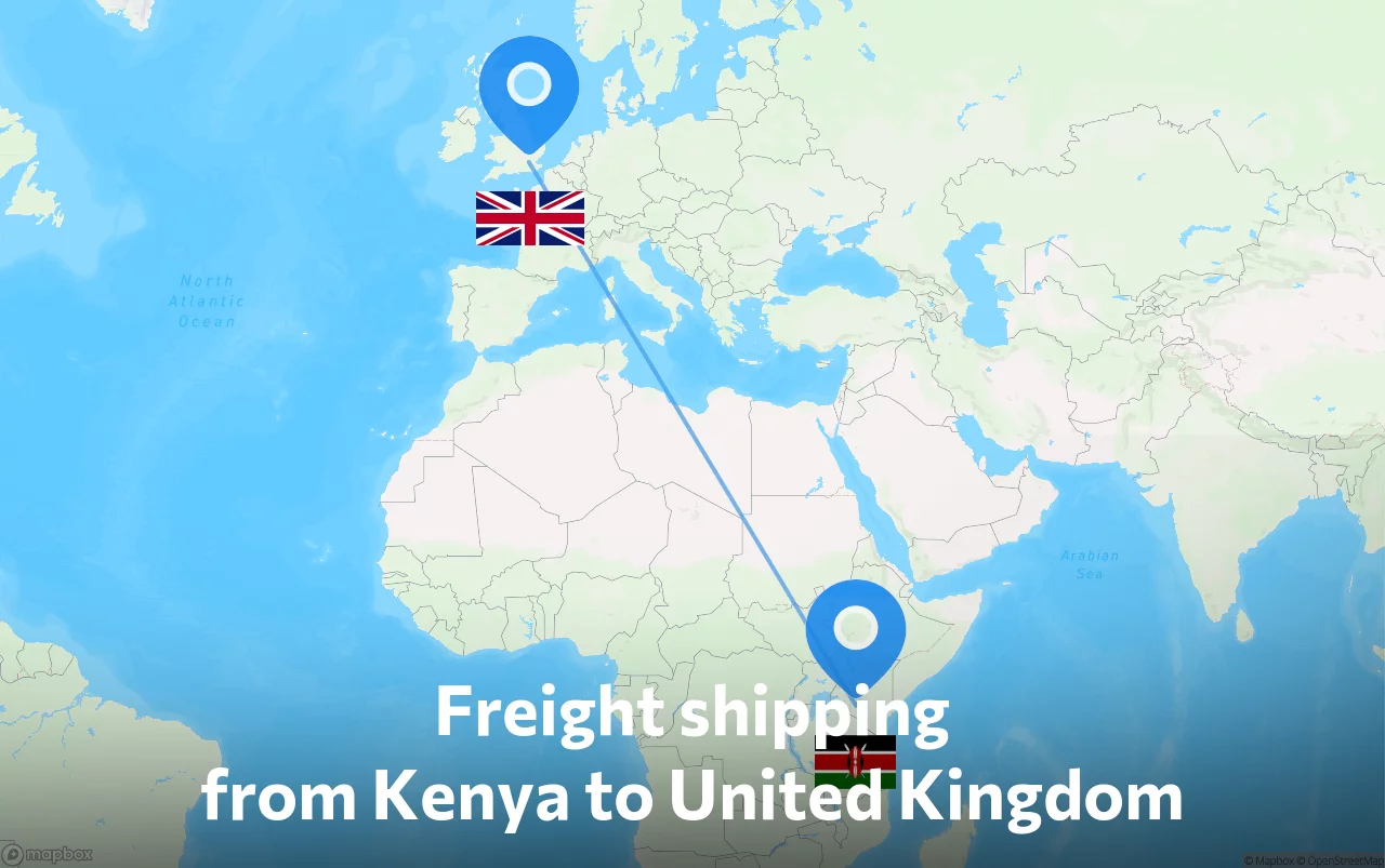 Shipping route from Kenya to United Kingdom