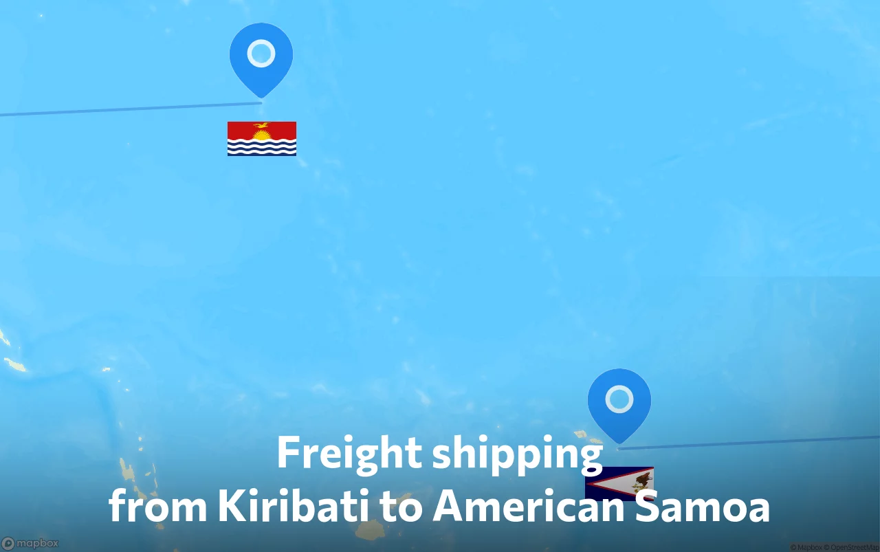 Shipping route from Kiribati to American Samoa
