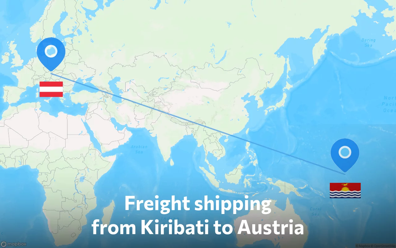 Shipping route from Kiribati to Austria