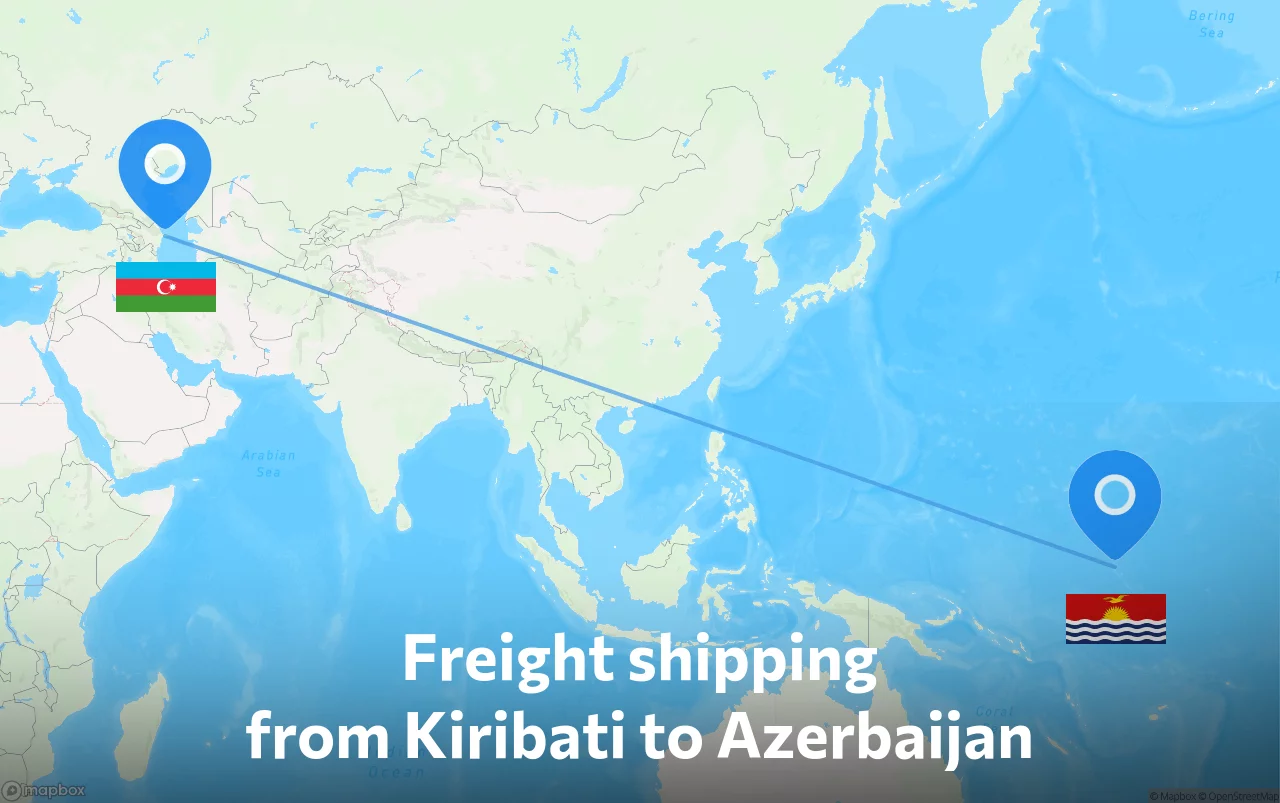 Shipping route from Kiribati to Azerbaijan