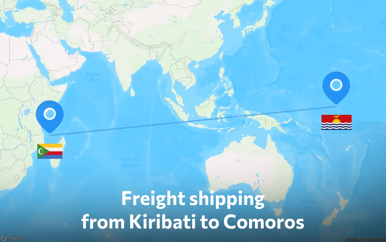 Shipping route from Kiribati to Comoros