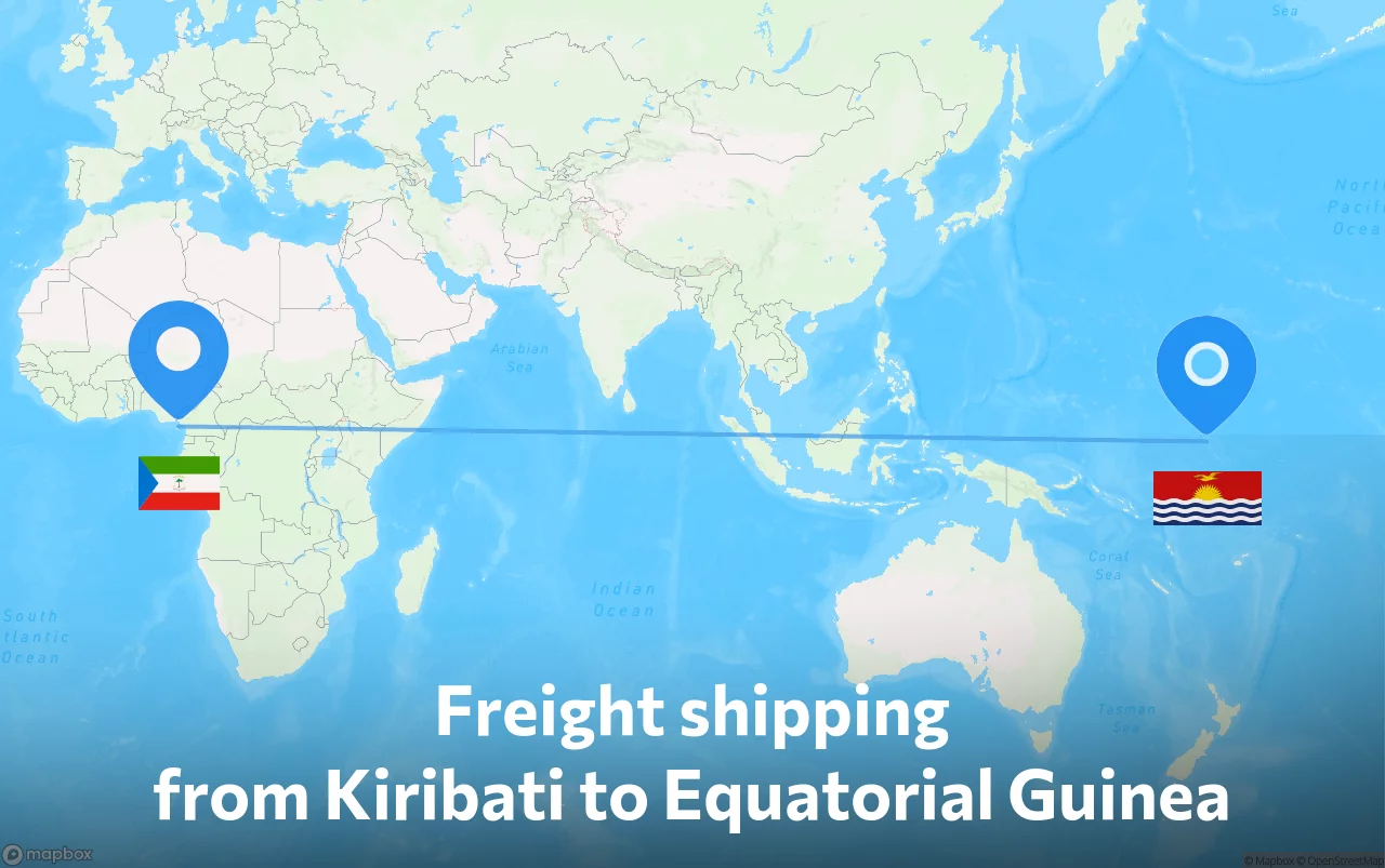 Shipping route from Kiribati to Equatorial Guinea