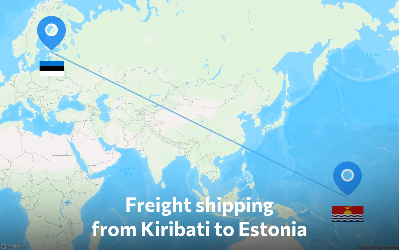Shipping route from Kiribati to Estonia