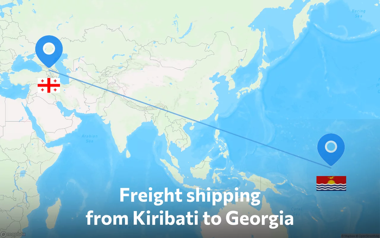 Shipping route from Kiribati to Georgia