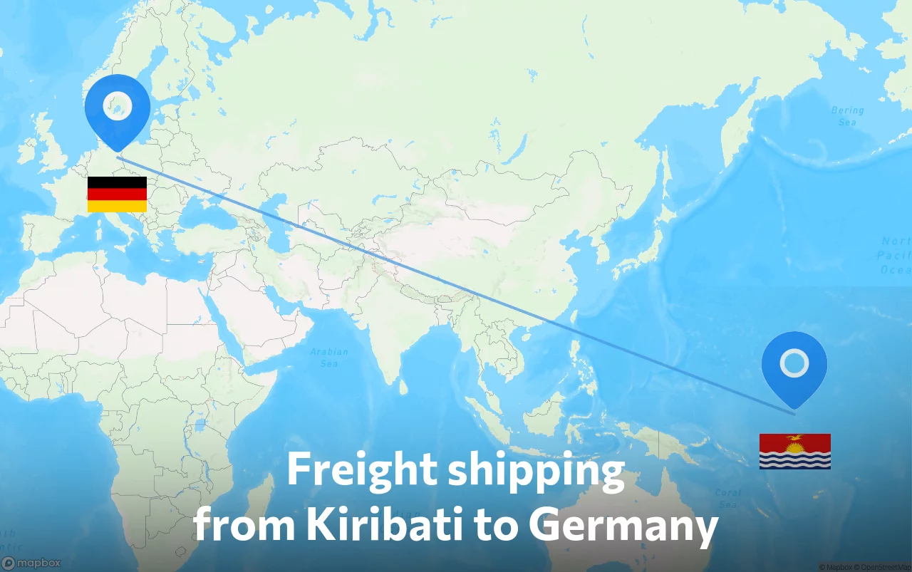 Shipping route from Kiribati to Germany