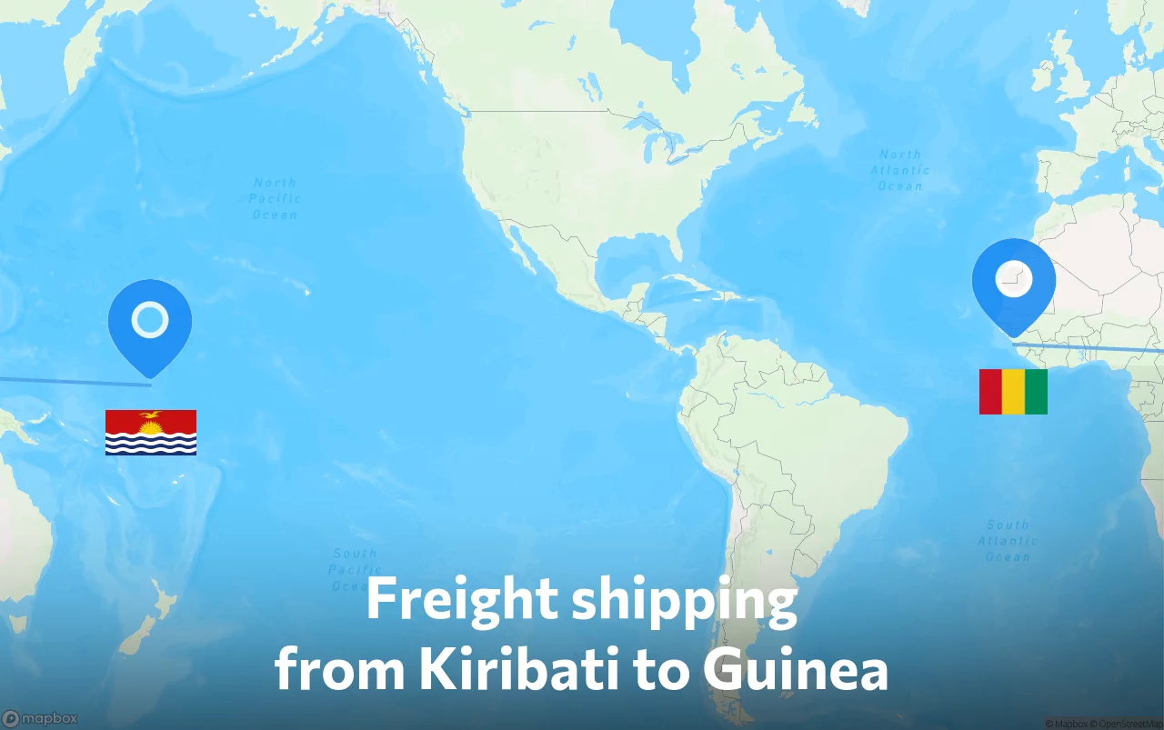 Shipping route from Kiribati to Guinea