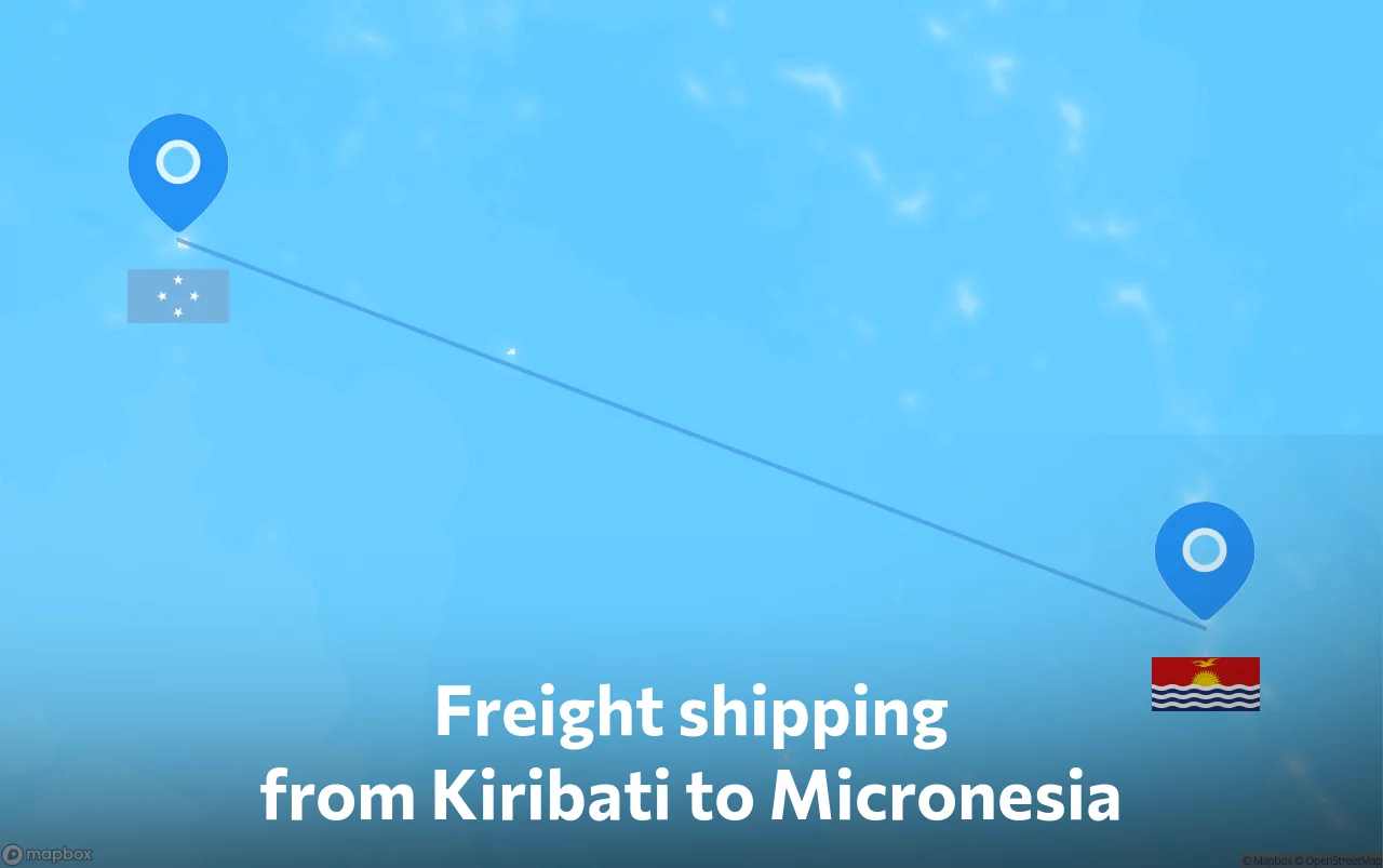 Shipping route from Kiribati to Micronesia