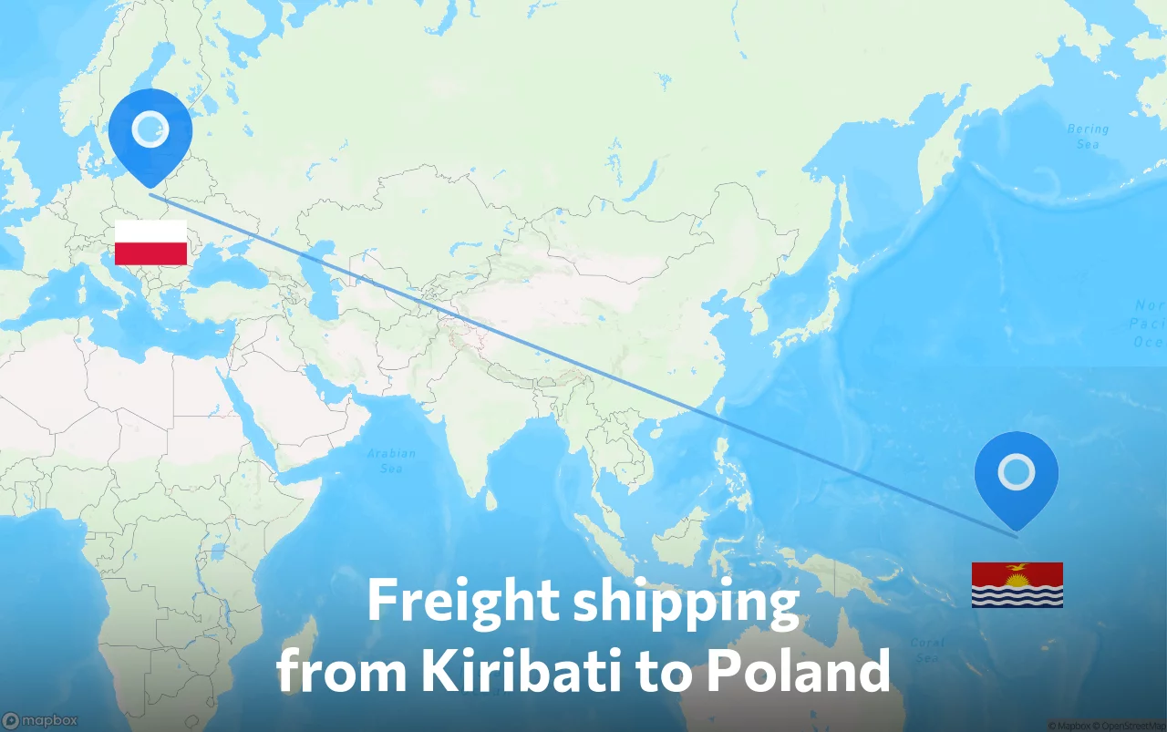 Shipping route from Kiribati to Poland
