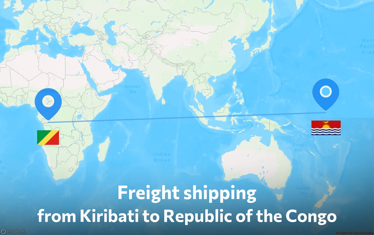 Shipping route from Kiribati to Republic of the Congo