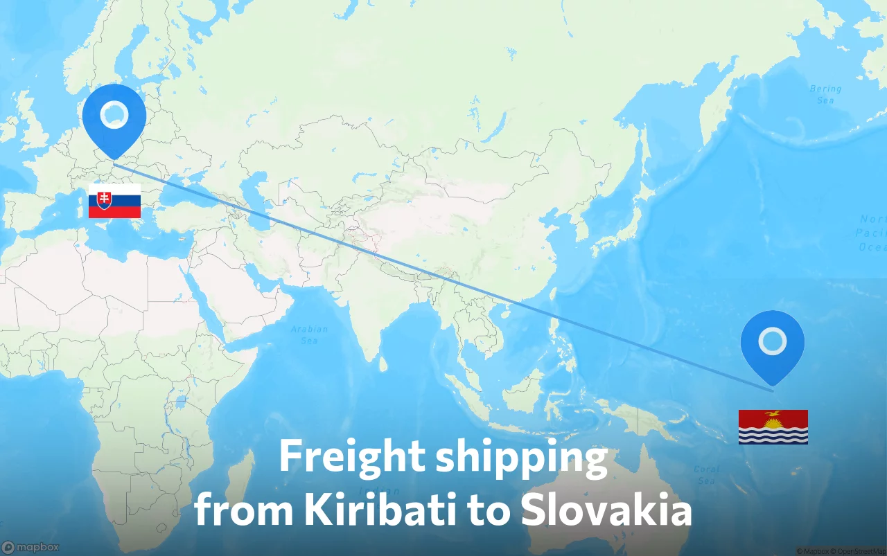 Shipping route from Kiribati to Slovakia