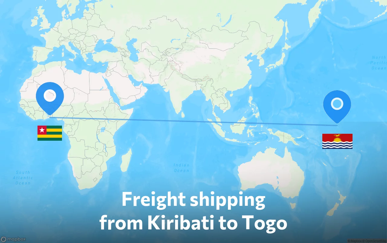 Shipping route from Kiribati to Togo