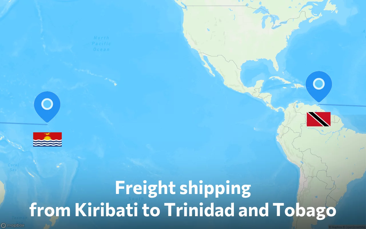 Shipping route from Kiribati to Trinidad and Tobago