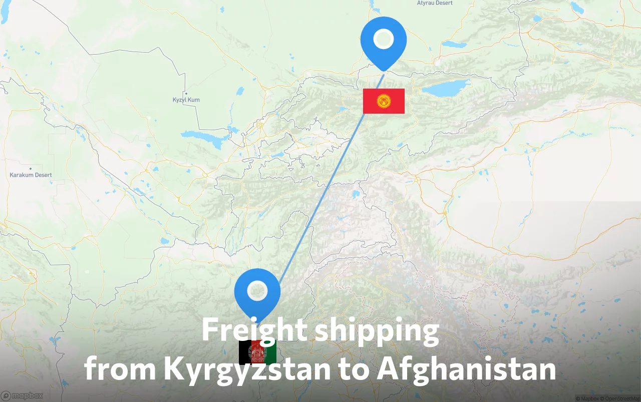 Shipping route from Kyrgyzstan to Afghanistan