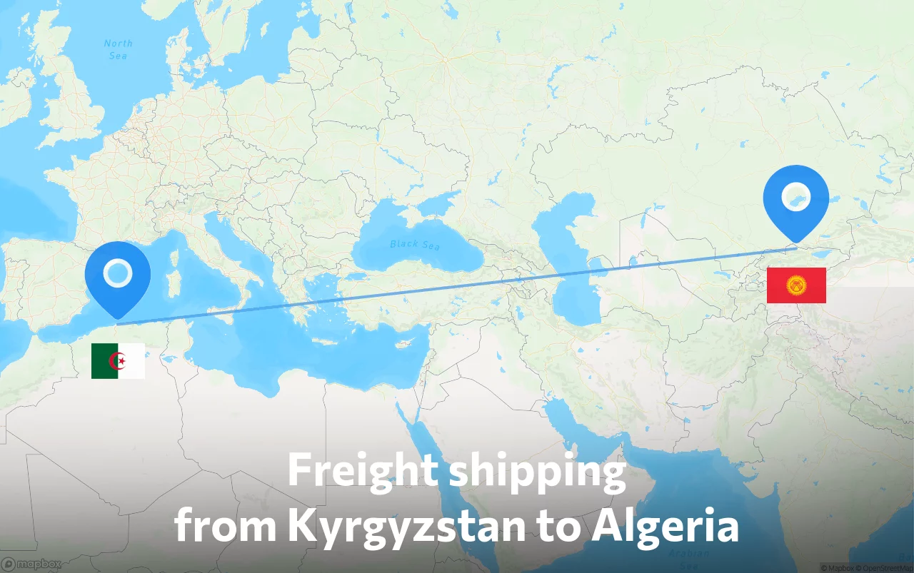 Shipping route from Kyrgyzstan to Algeria