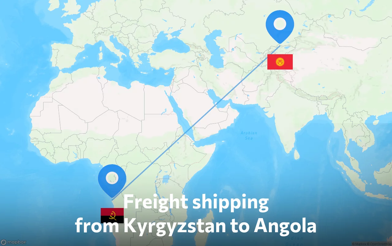 Shipping route from Kyrgyzstan to Angola