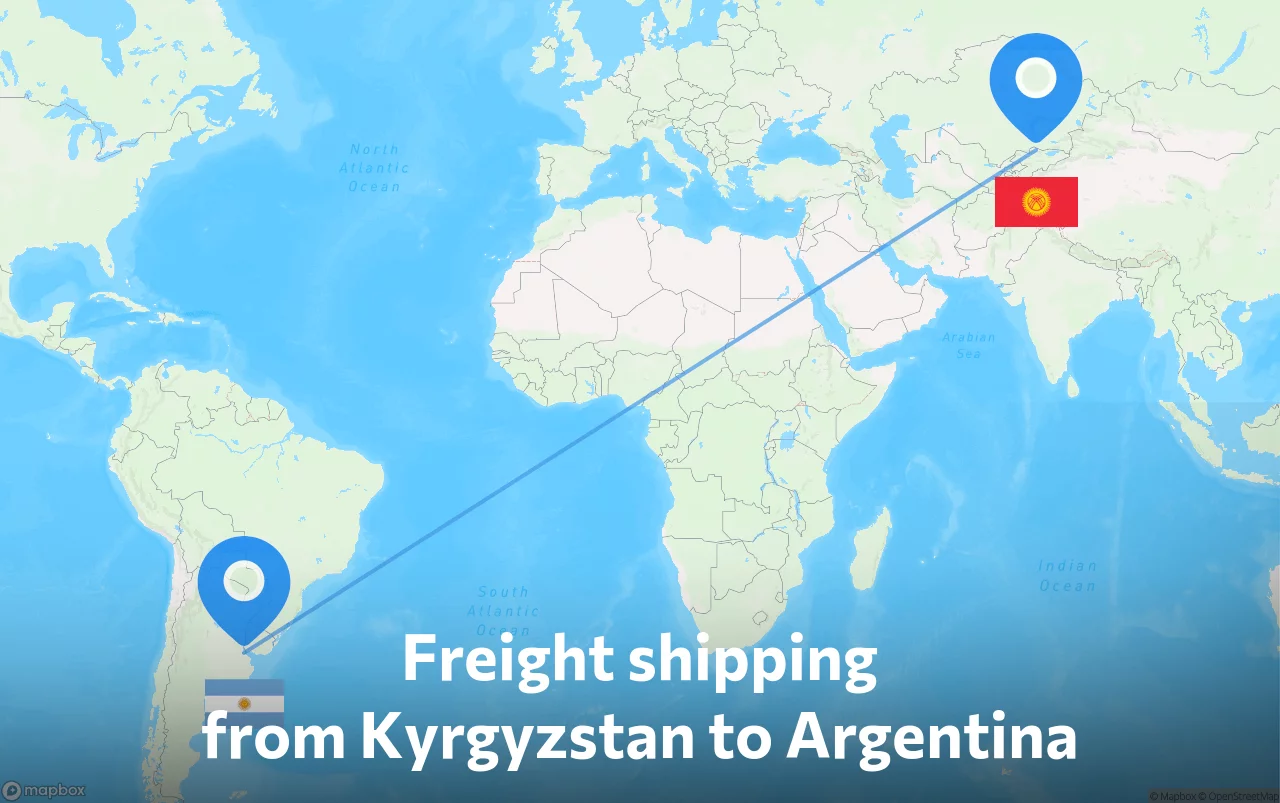 Shipping route from Kyrgyzstan to Argentina