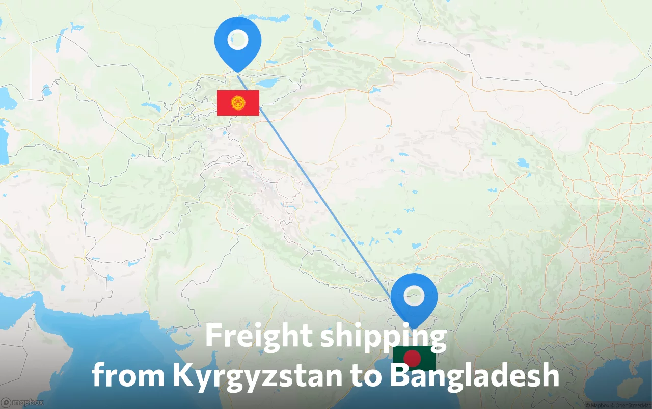 Shipping route from Kyrgyzstan to Bangladesh