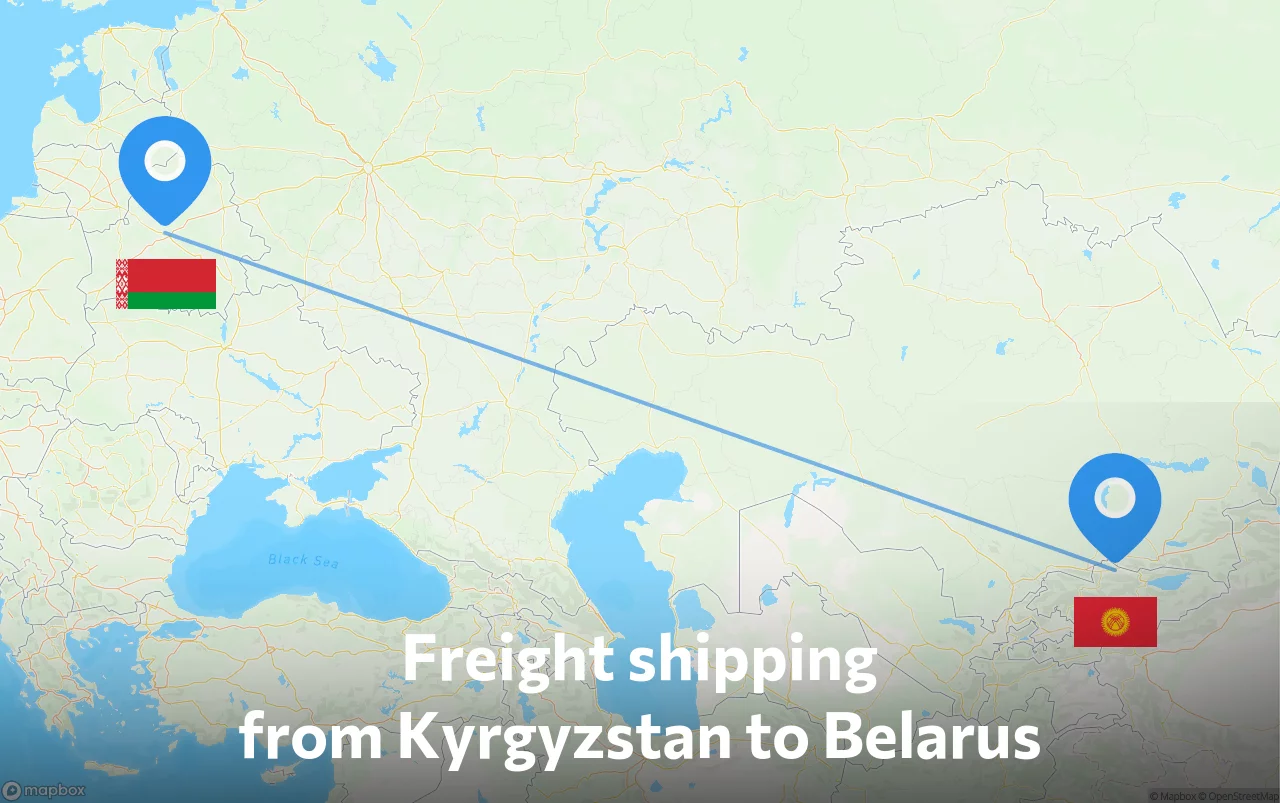 Shipping route from Kyrgyzstan to Belarus