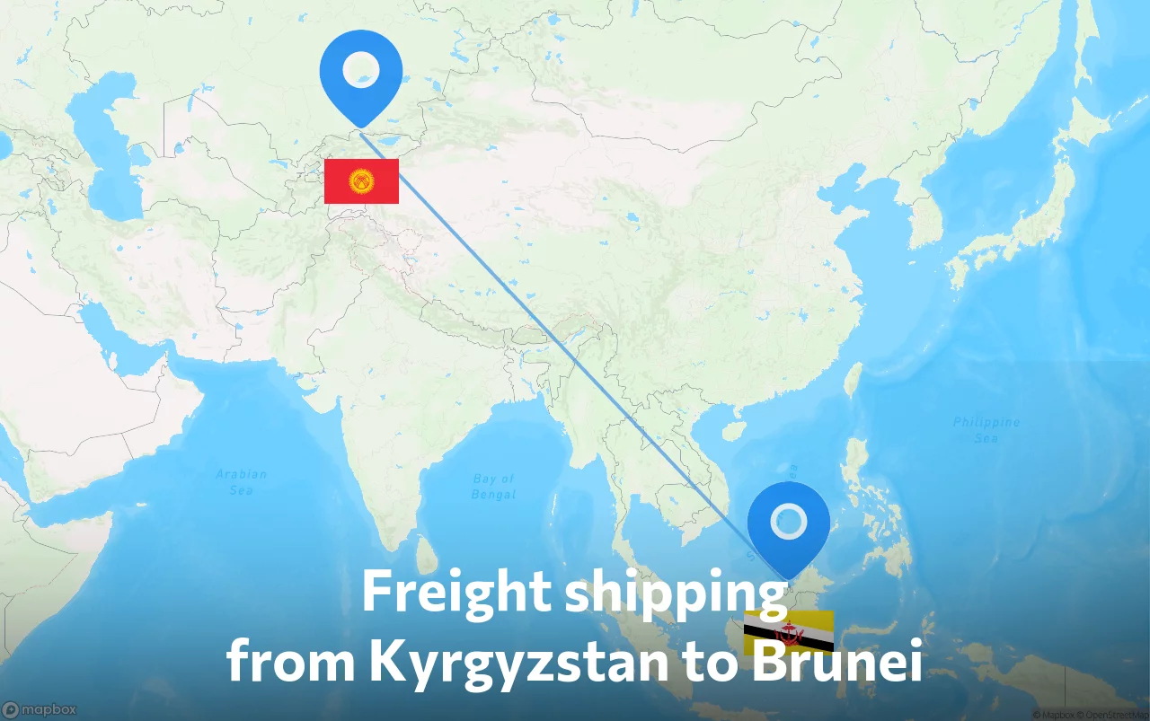 Shipping route from Kyrgyzstan to Brunei
