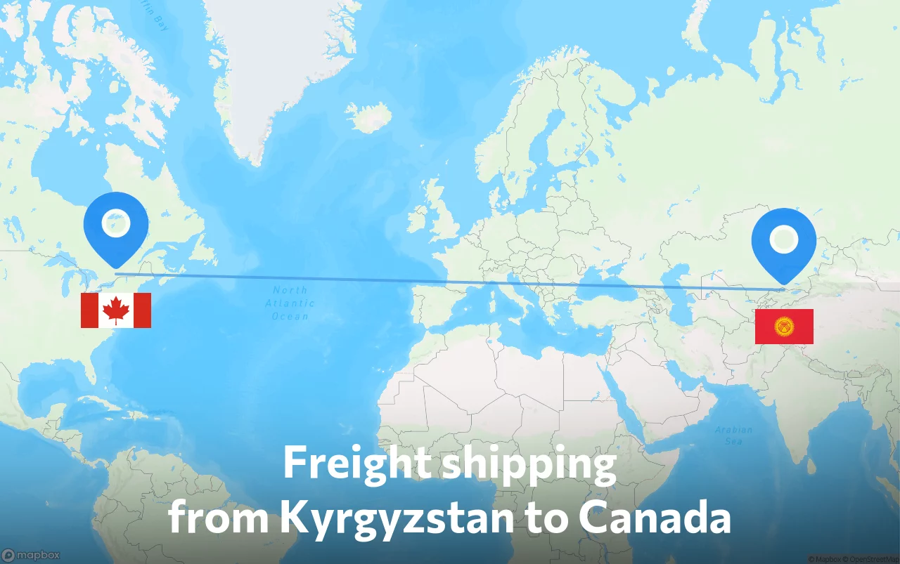 Shipping route from Kyrgyzstan to Canada