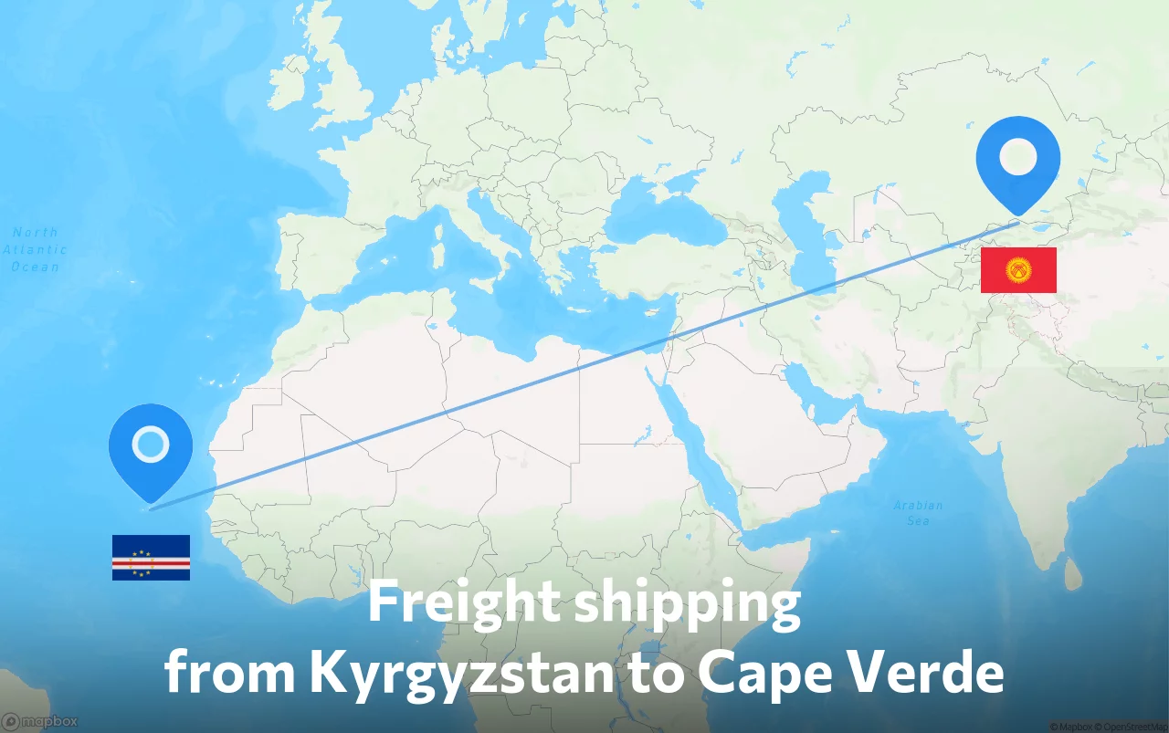 Shipping route from Kyrgyzstan to Cape Verde