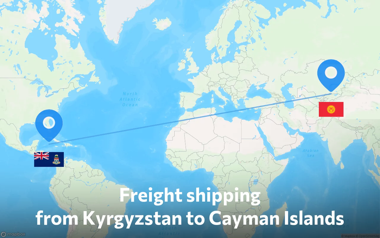 Shipping route from Kyrgyzstan to Cayman Islands