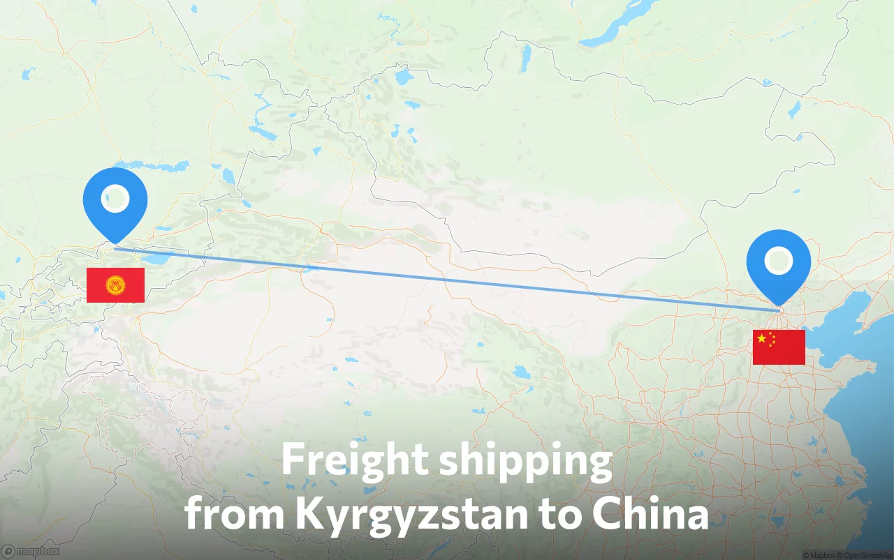 Shipping route from Kyrgyzstan to China