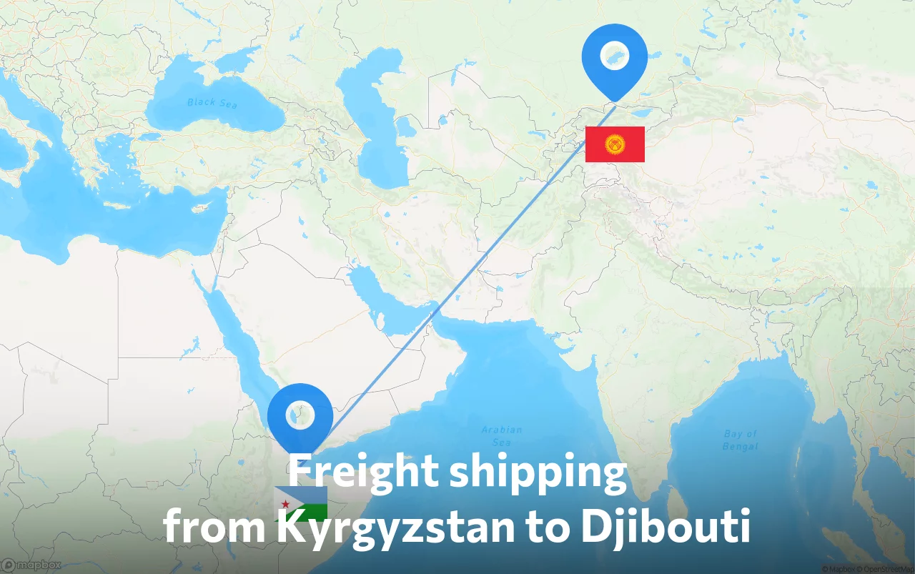 Shipping route from Kyrgyzstan to Djibouti