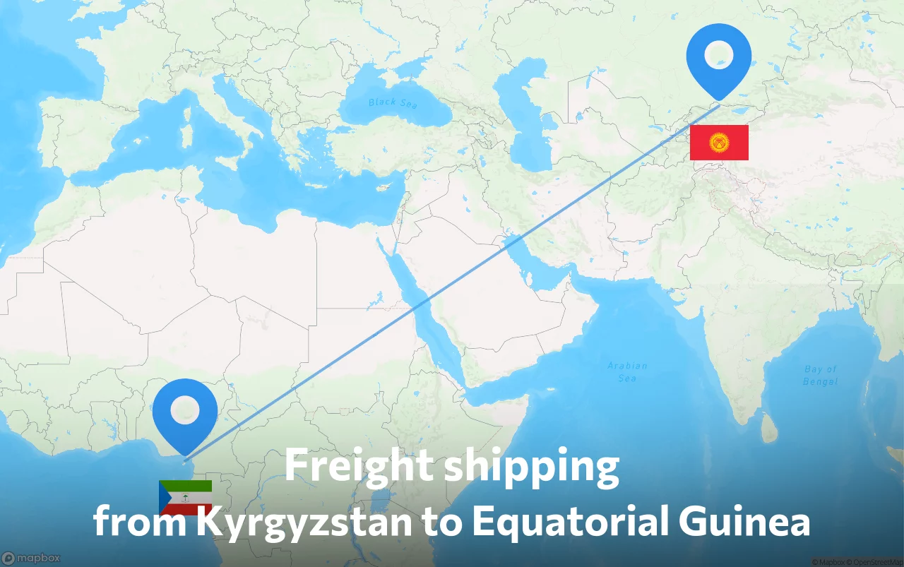 Shipping route from Kyrgyzstan to Equatorial Guinea