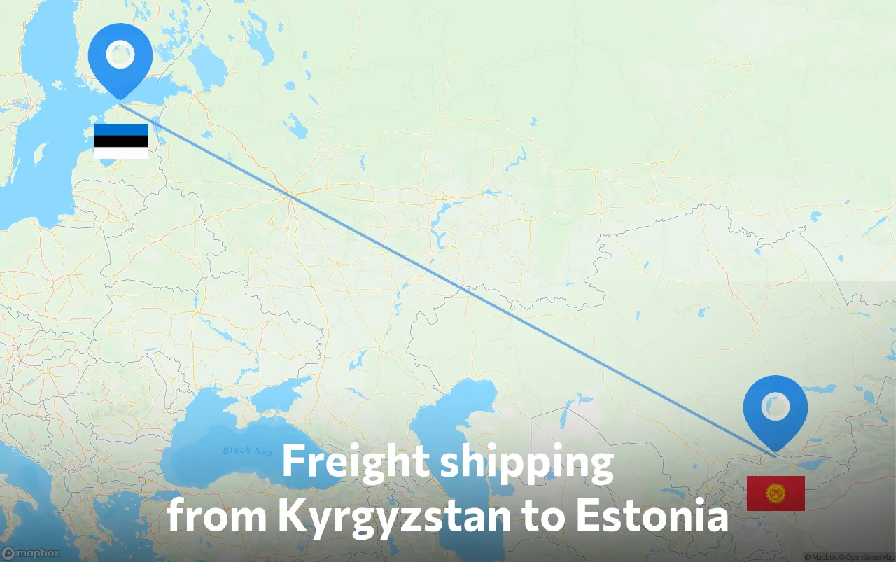 Shipping route from Kyrgyzstan to Estonia