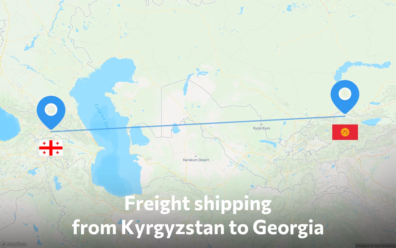 Shipping route from Kyrgyzstan to Georgia