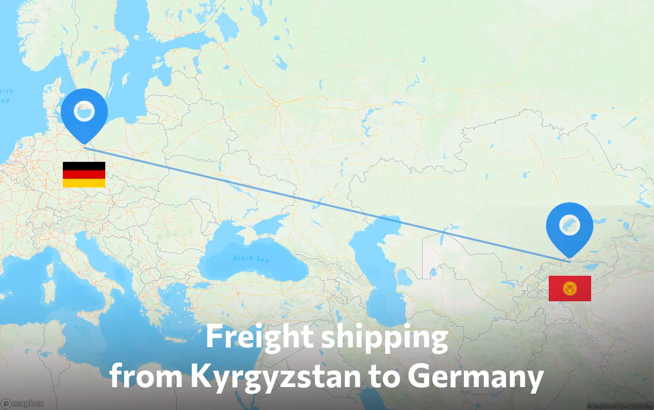 Shipping route from Kyrgyzstan to Germany