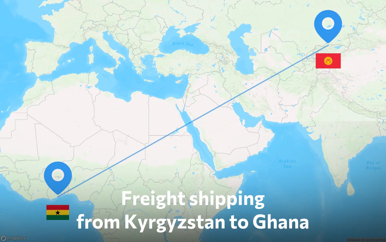 Shipping route from Kyrgyzstan to Ghana