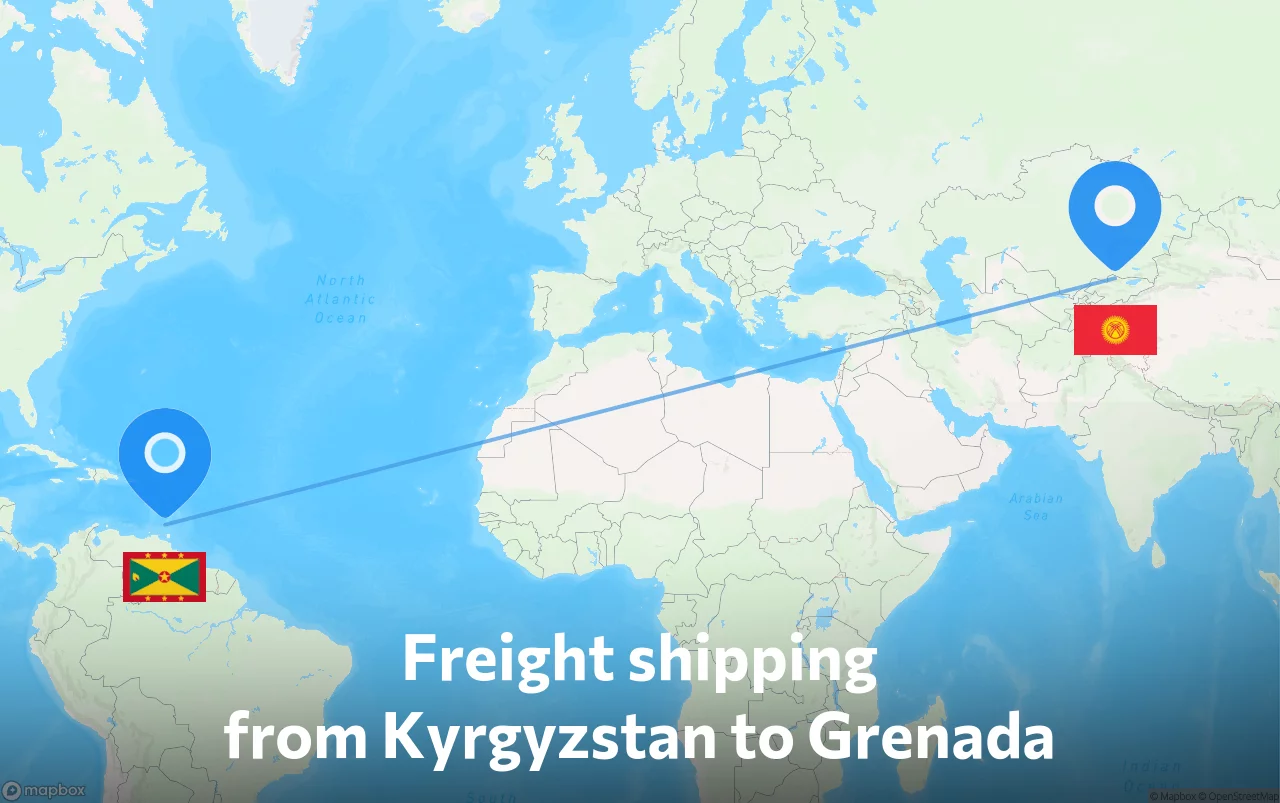 Shipping route from Kyrgyzstan to Grenada