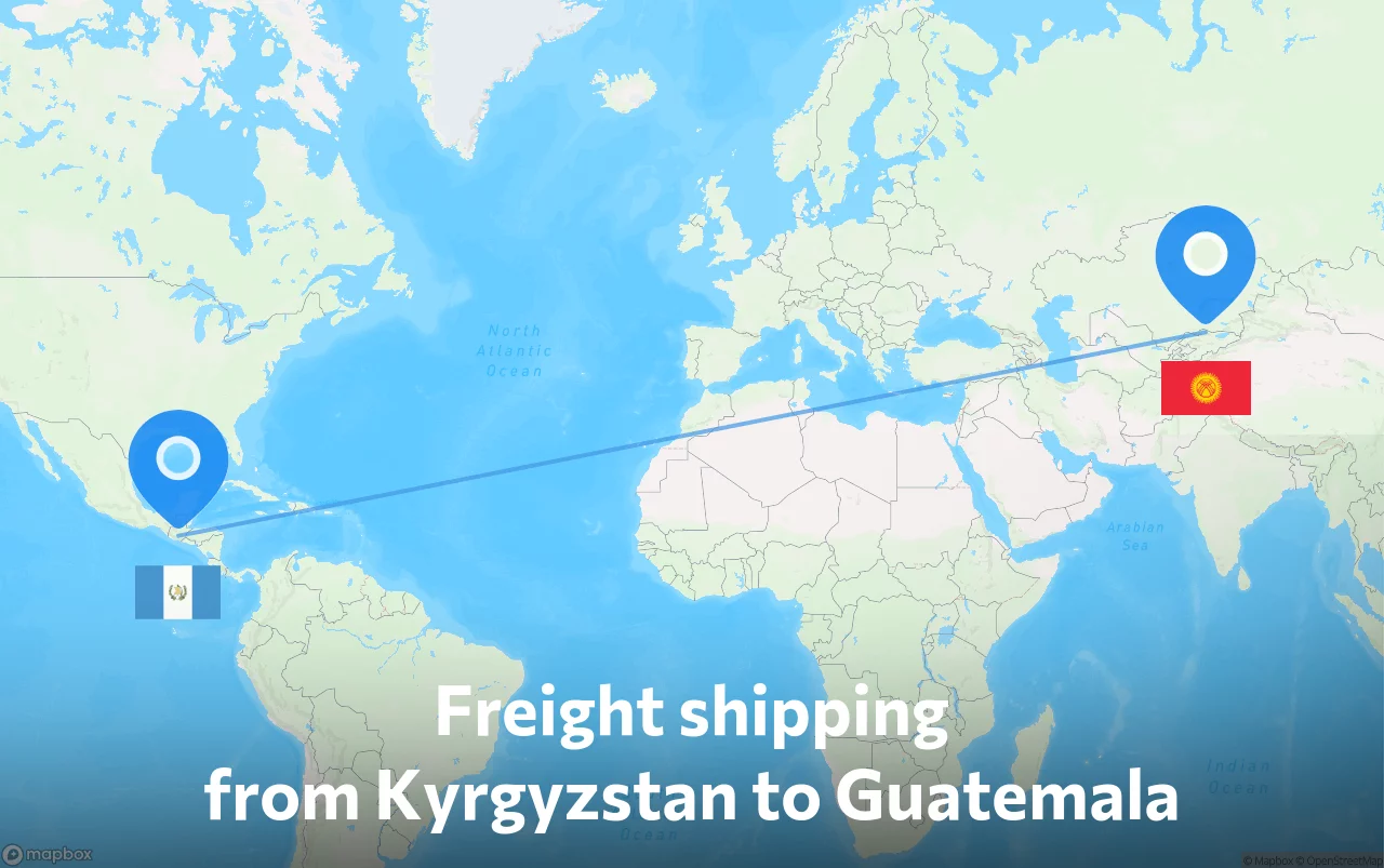 Shipping route from Kyrgyzstan to Guatemala