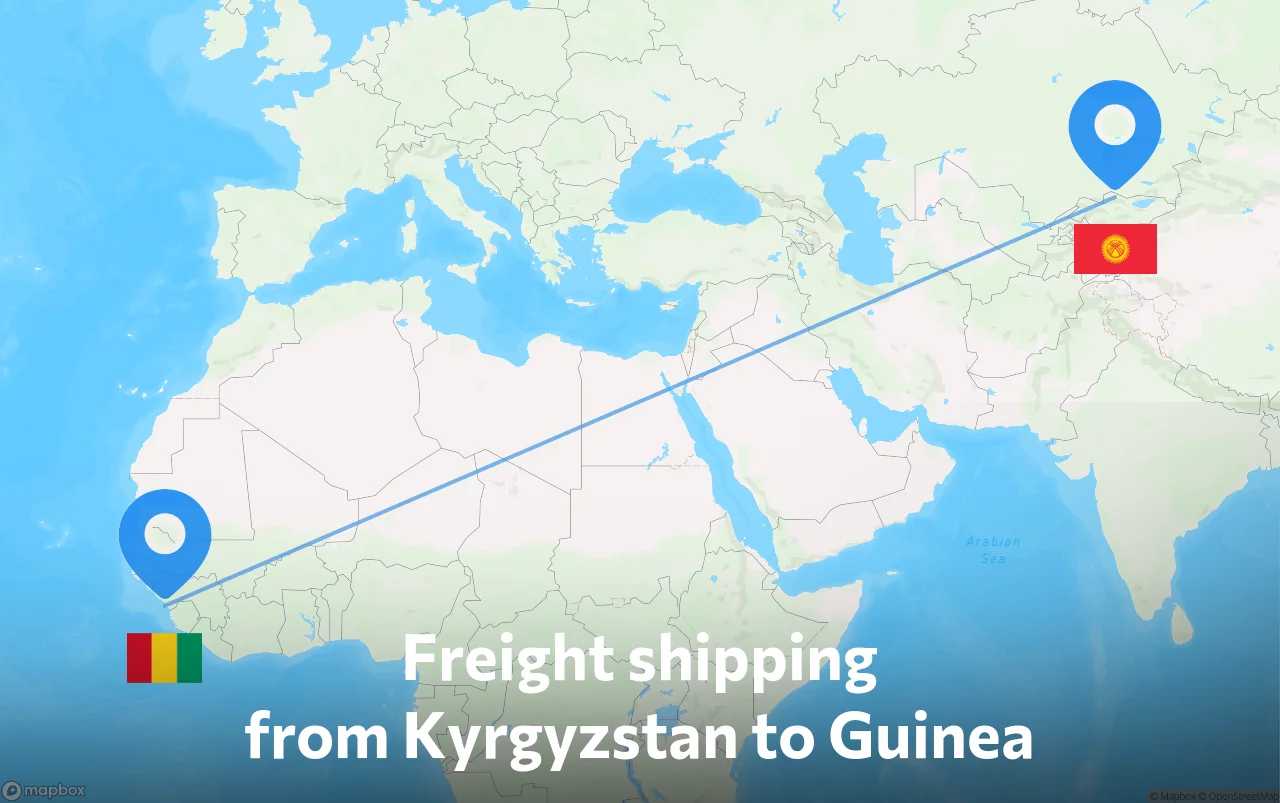 Shipping route from Kyrgyzstan to Guinea