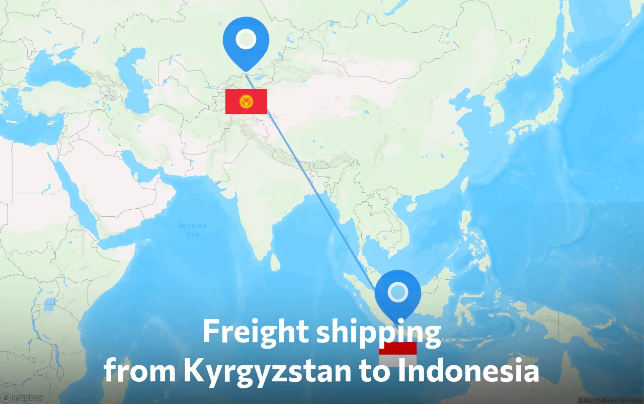 Shipping route from Kyrgyzstan to Indonesia