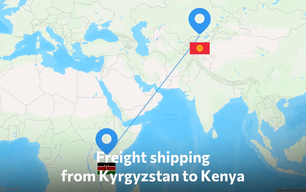 Shipping route from Kyrgyzstan to Kenya