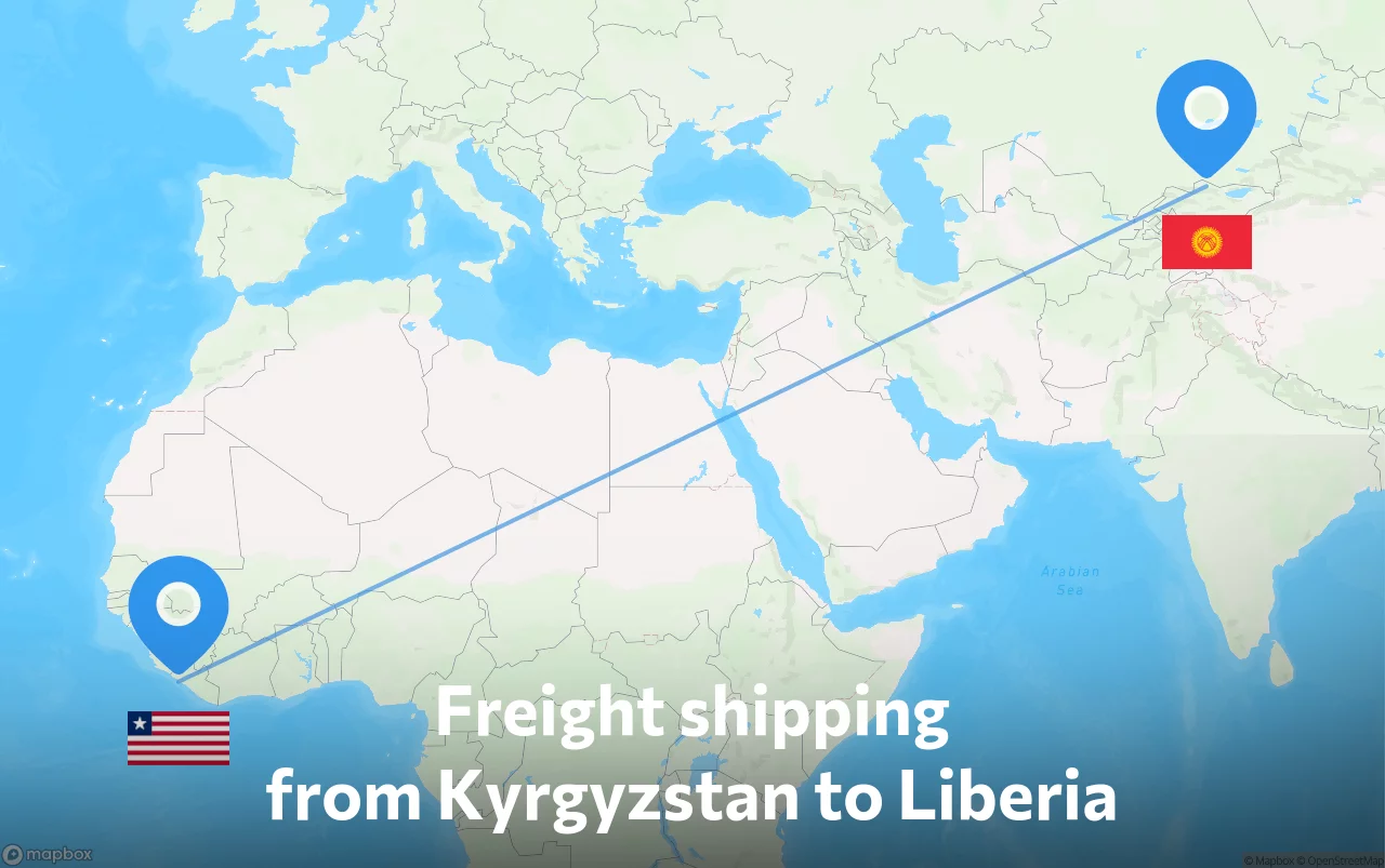 Shipping route from Kyrgyzstan to Liberia