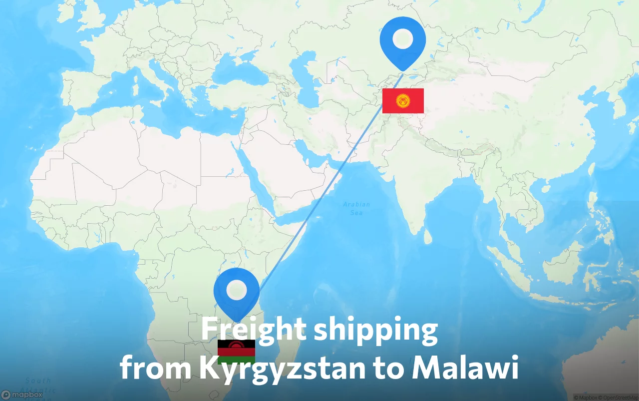 Shipping route from Kyrgyzstan to Malawi