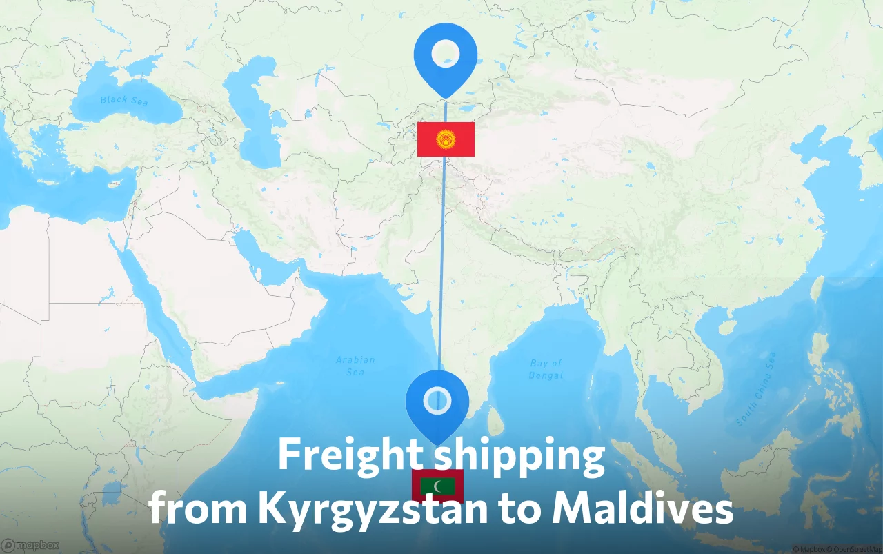 Shipping route from Kyrgyzstan to Maldives