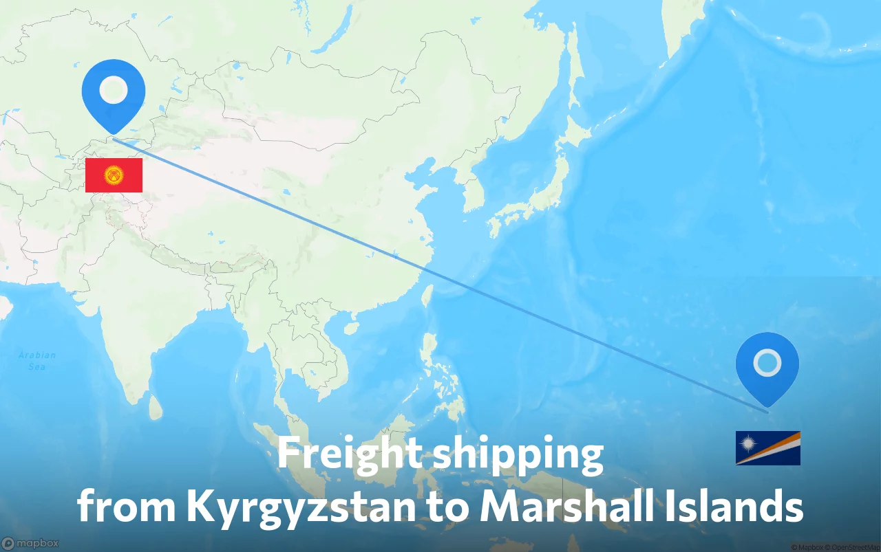 Shipping route from Kyrgyzstan to Marshall Islands