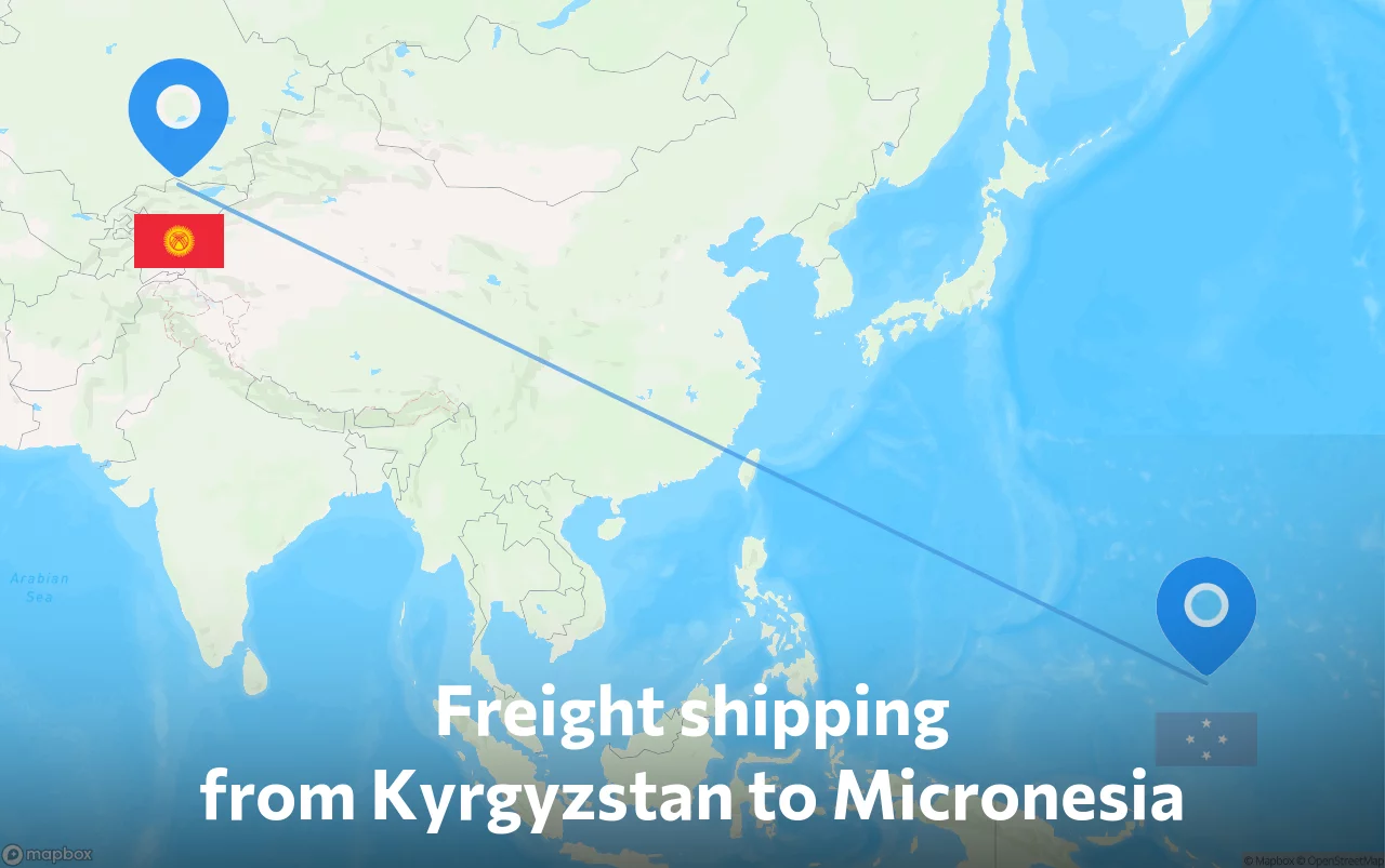 Shipping route from Kyrgyzstan to Micronesia