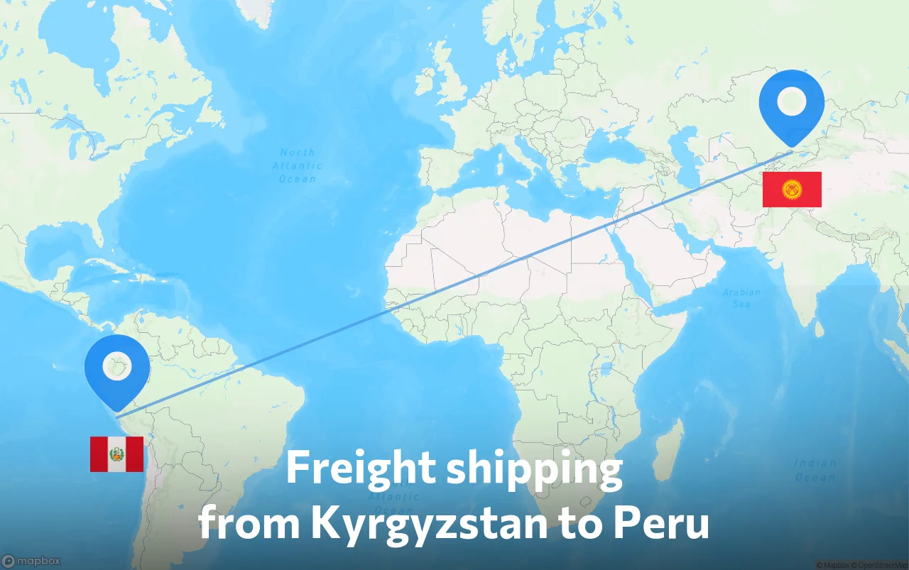Shipping route from Kyrgyzstan to Peru