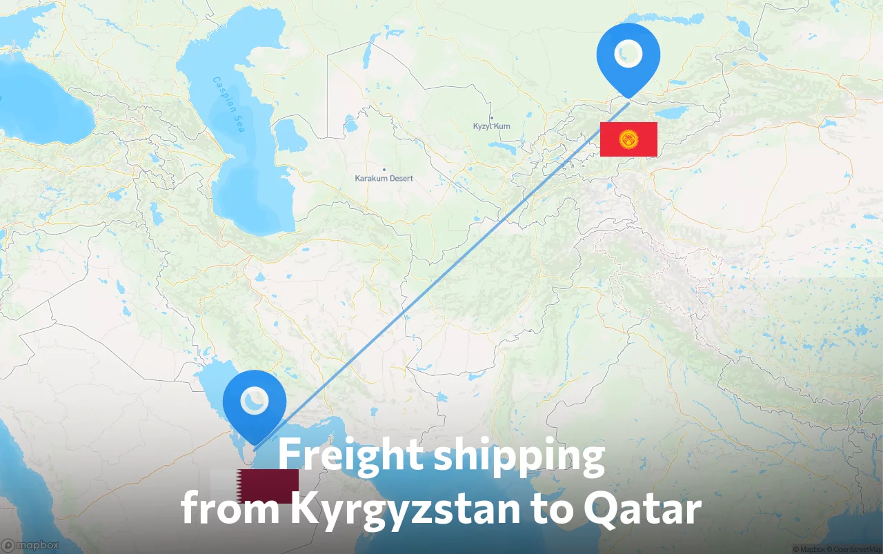 Shipping route from Kyrgyzstan to Qatar