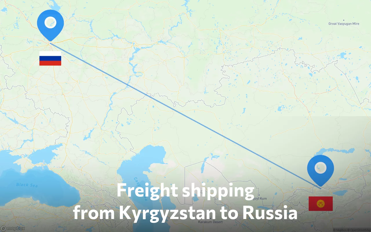 Shipping route from Kyrgyzstan to Russia