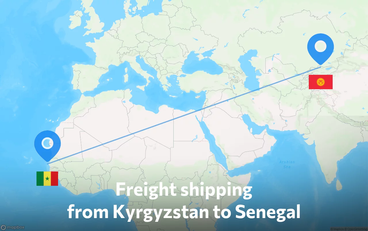 Shipping route from Kyrgyzstan to Senegal
